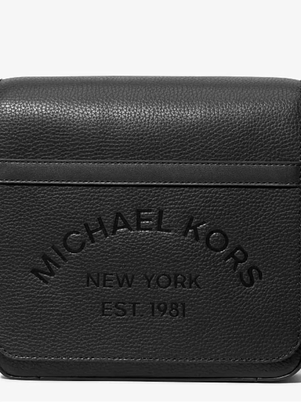 Michael Kors Black Pebbled Leather Logo Shoulder Bag